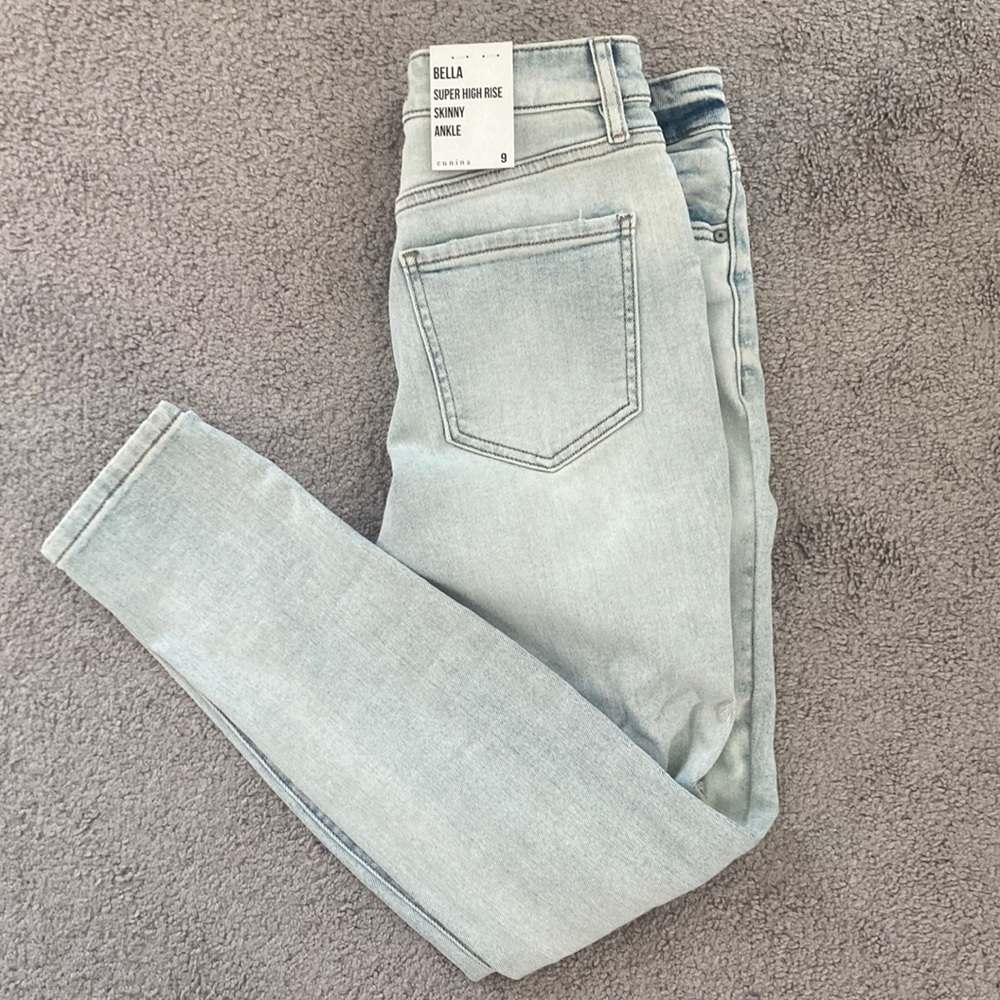 High rise distressed jeans